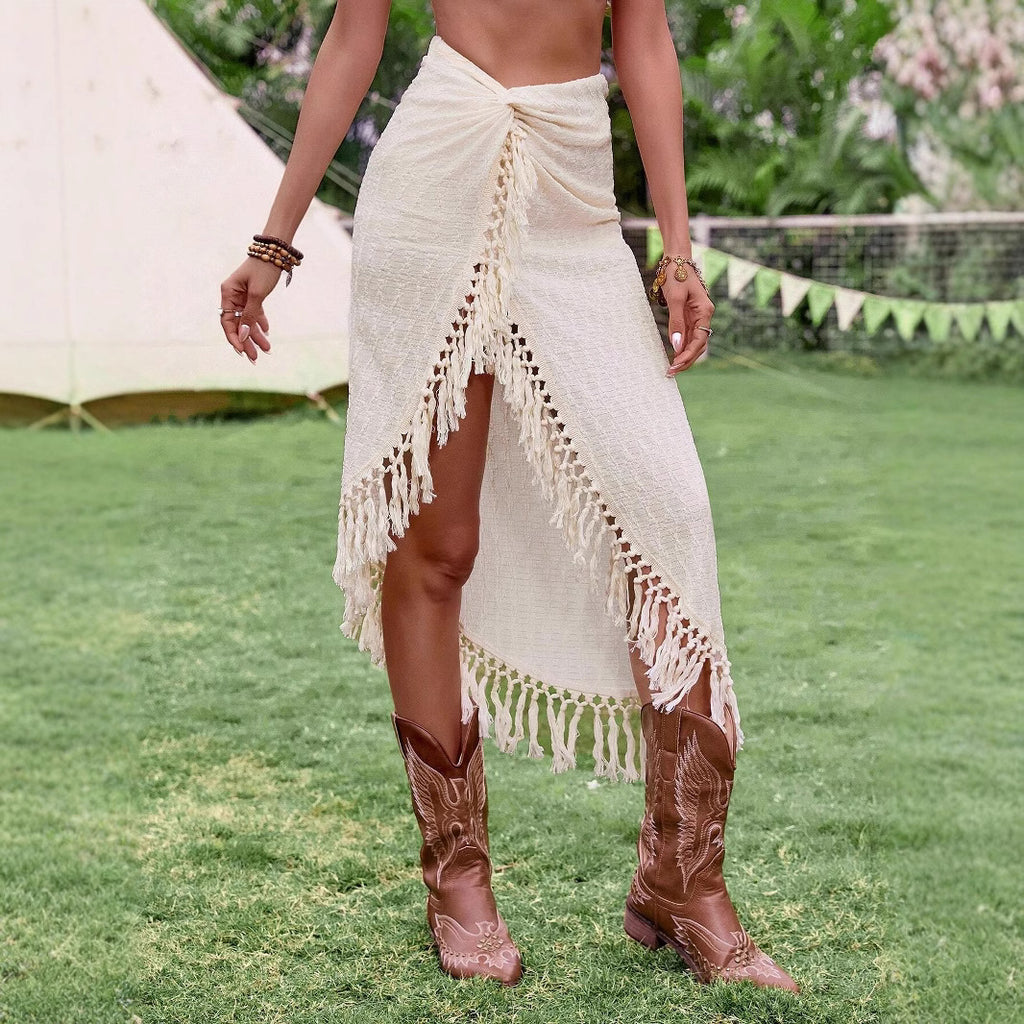Desert Whisper Fringe Skirt