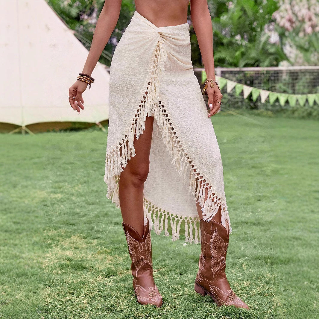 Desert Whisper Fringe Skirt