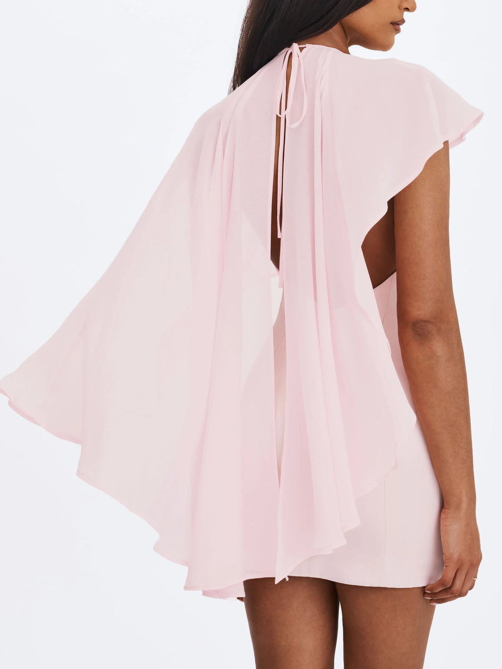 Asymmetrical Cape Mini Dress