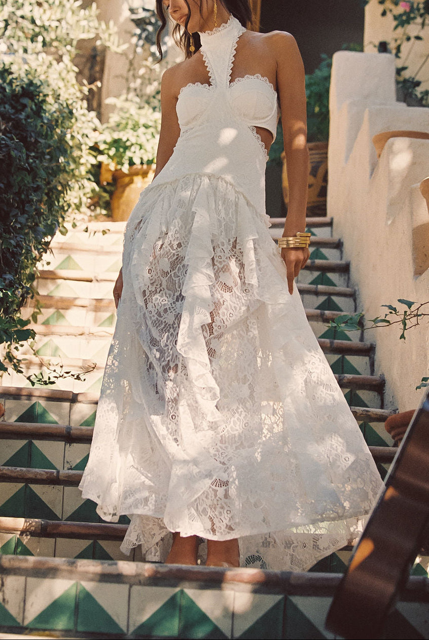 Princesa Lace Drop Waist Maxi Dress