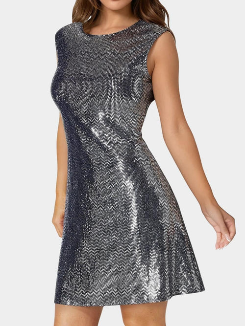Cap Sleeve A Line Disco Dot Dress