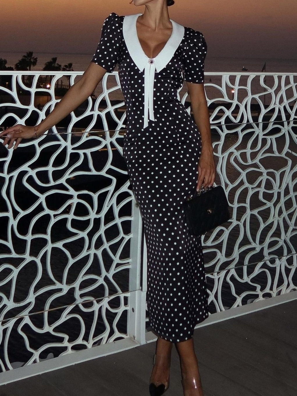 Manon Polka Dot Vintage Midi Dress