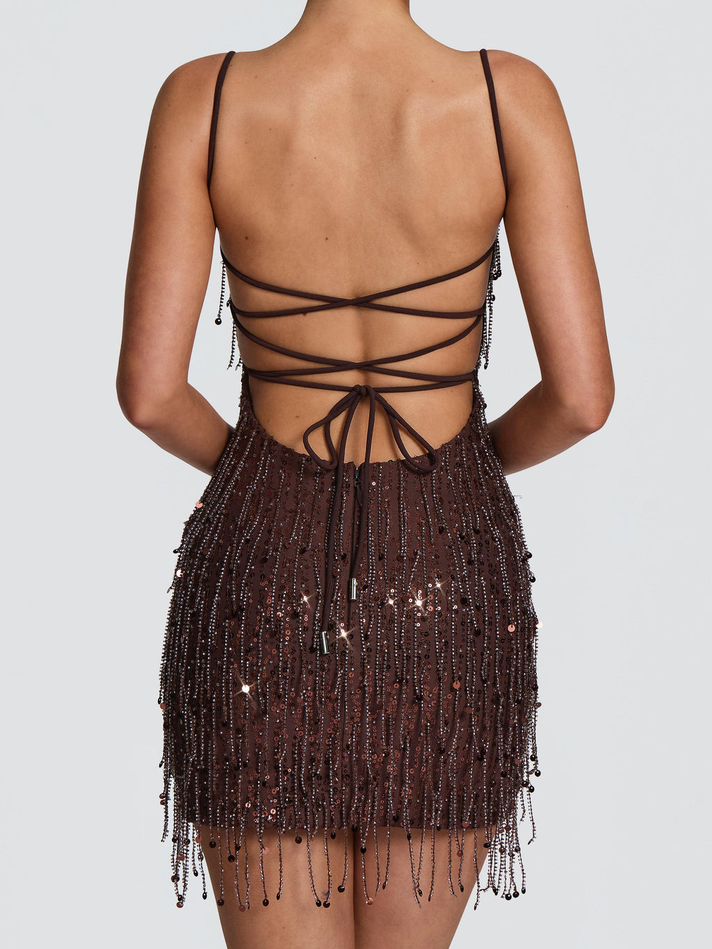 Blaise Mini Dress - Plum Brown