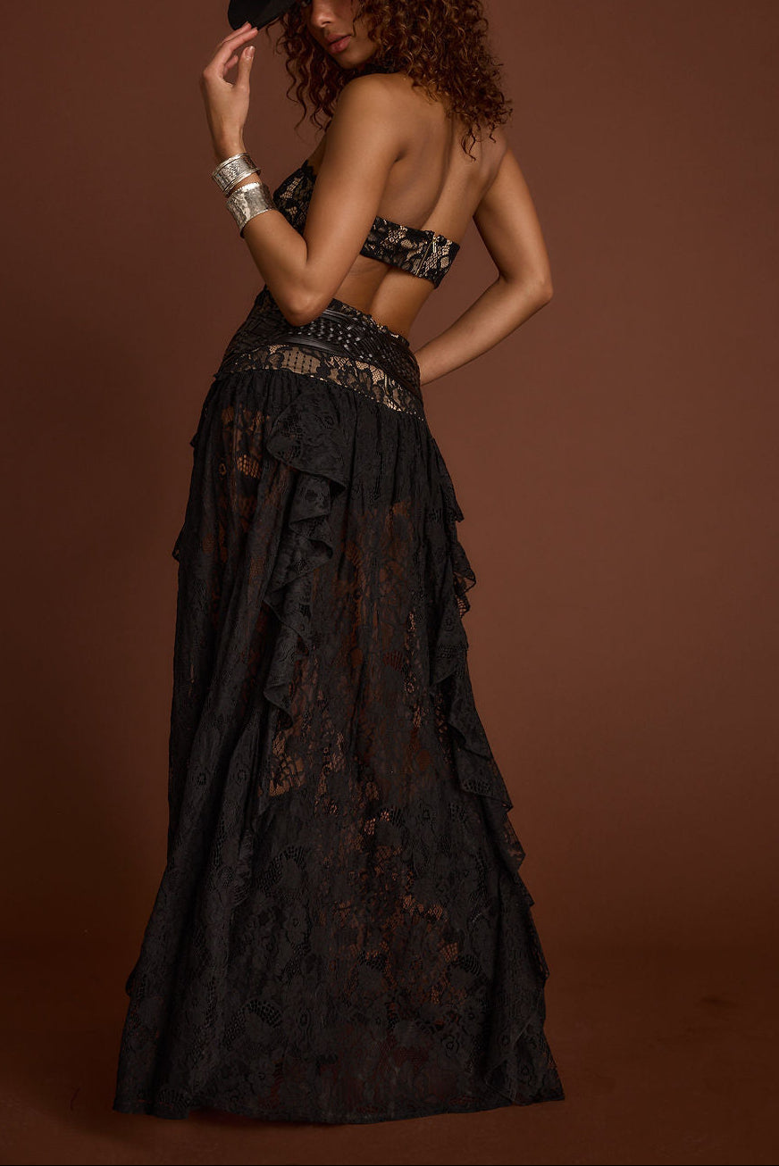 Princesa Lace Drop Waist Maxi Dress