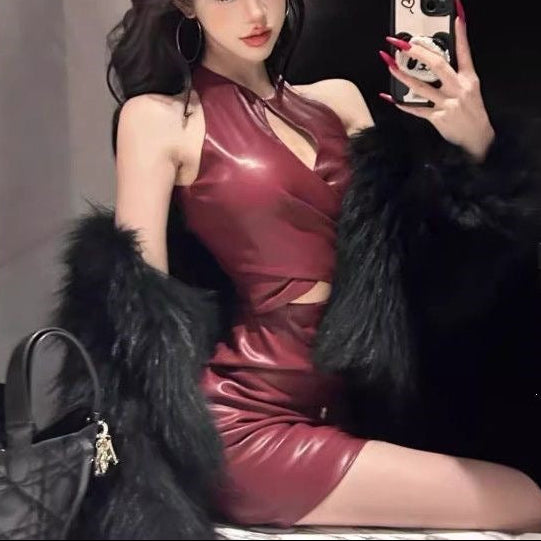 Sable Wrap Cutout Mini Dress