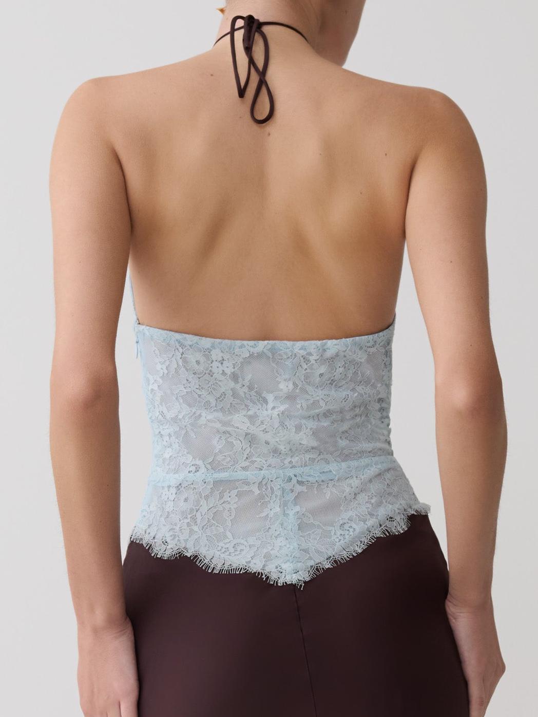 Lace Halter Keyhole Top