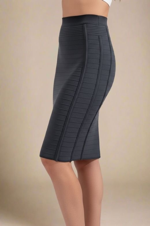 Pencil Bandage Knitted Knee Length Skirt