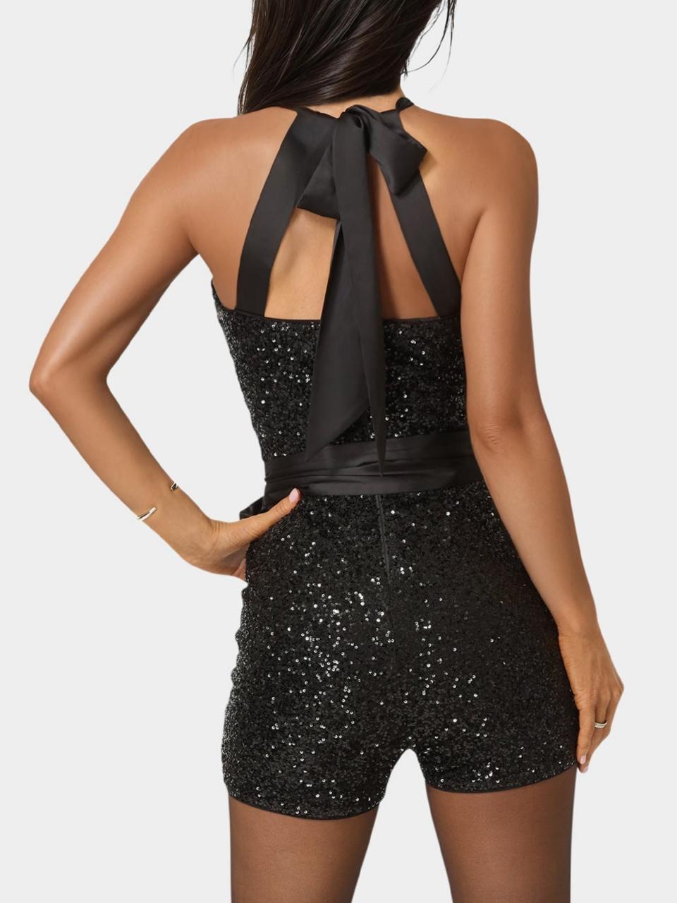 Sequin Halter Romper