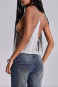 Aleya Beaded Top in Grey Marl