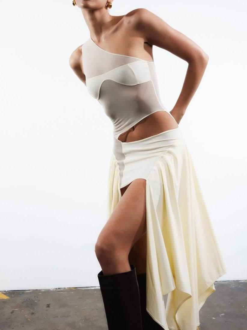 Asymmetric Cutout Two Piece Set