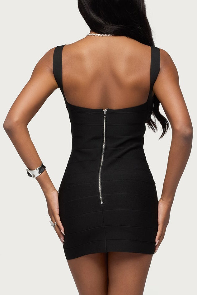 Cecilya Knit Bandage Mini Dress