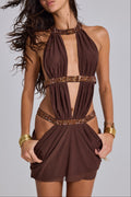 6AM Cut Out Mini Dress in Cocoa