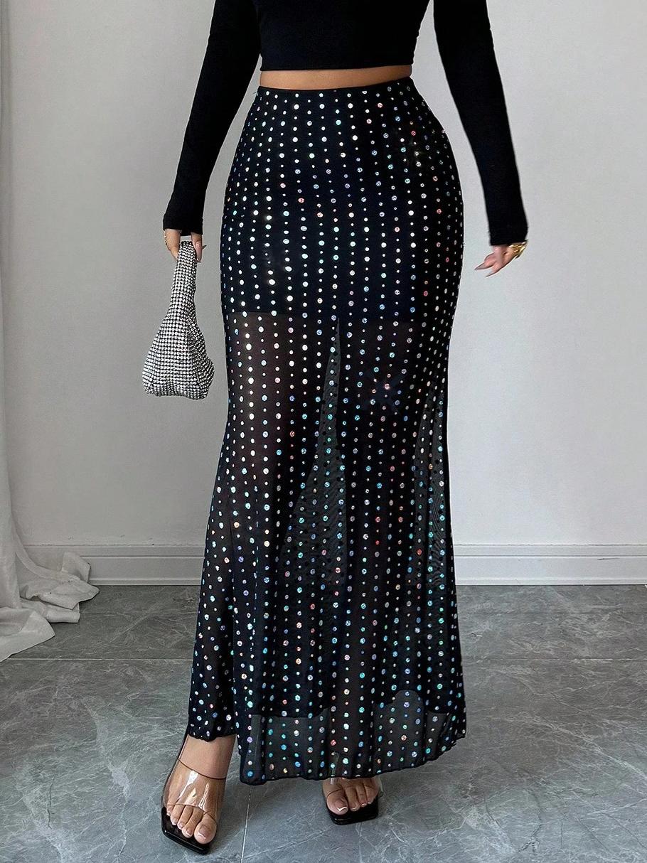City Chic High Waist Sheer Skirt