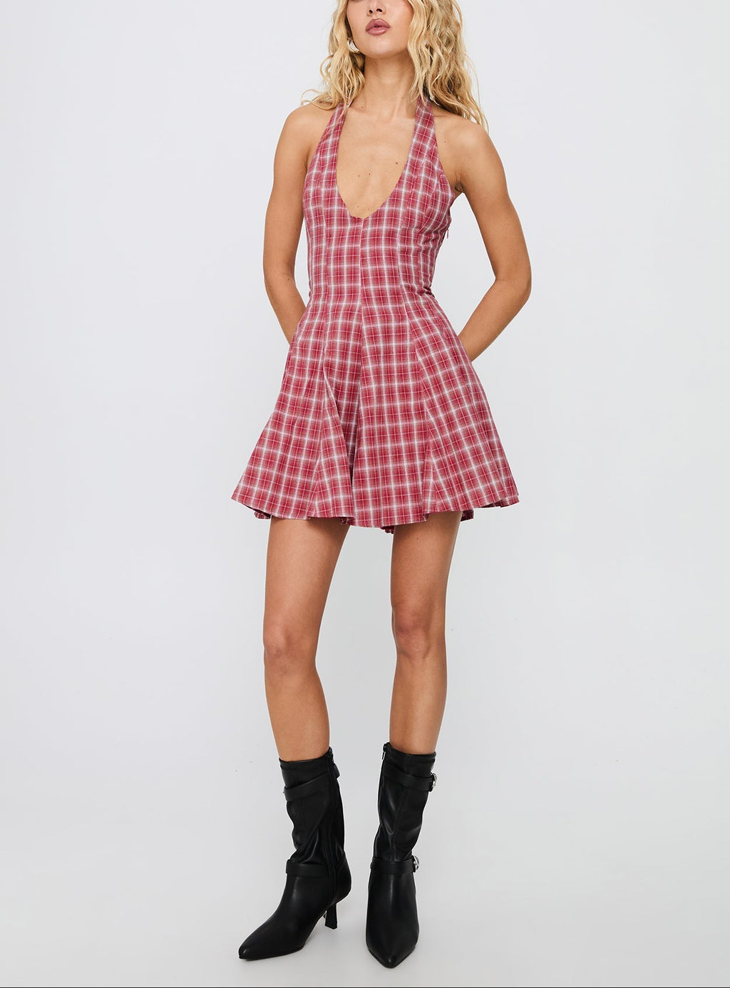 Out Of Nowhere Halter Mini Dress