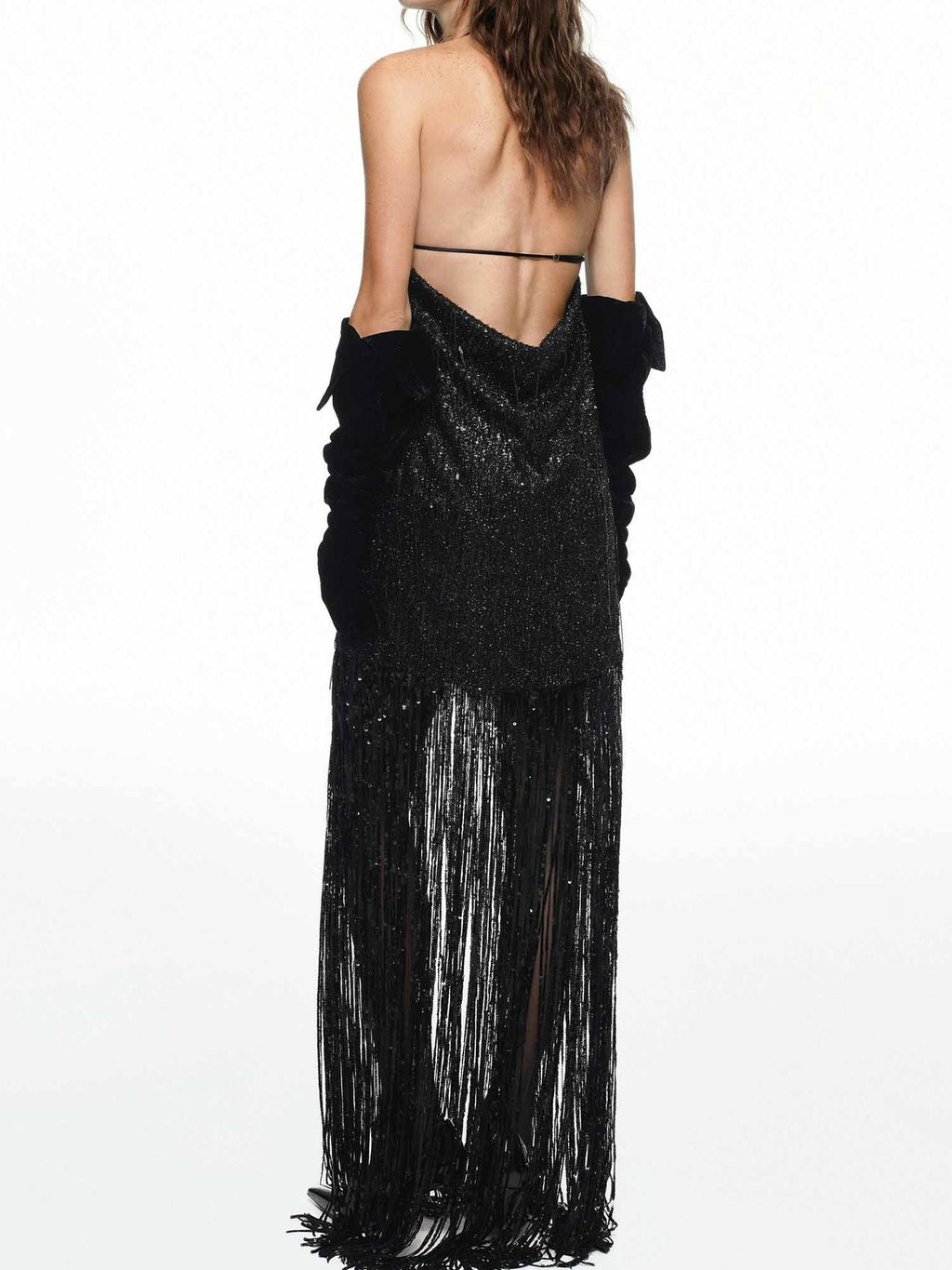 Sequin Detail Fringe Dress