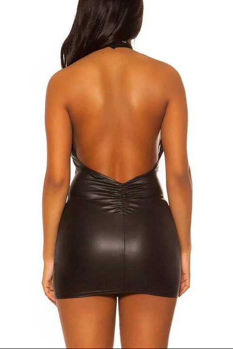 Bold Halter Bodycon Mini Dress