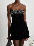 Sandrine Crystal-Embellished Velvet Mini Dress