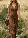 Vintage Fringe Maxi Dress