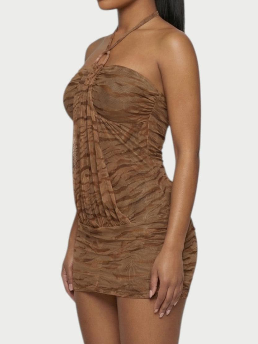 Vivi Halter Ring Bodycon Mini Dress