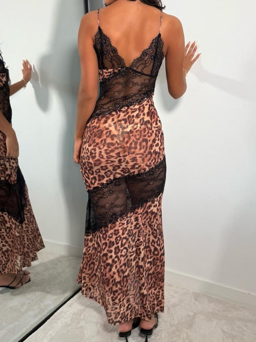 The ‘Untamed Muse’ Leopard Lace Maxi Dress