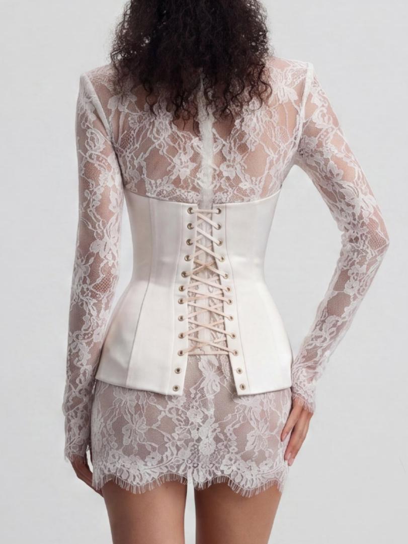 Angelina Lace Mini Dress With Corset