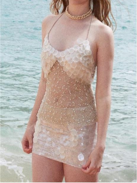 Sliver Shell Top & Mini Skirt