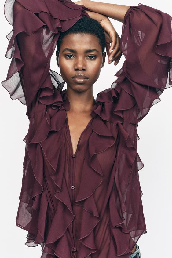 Romantic Leisure Style Ruffle Blouse