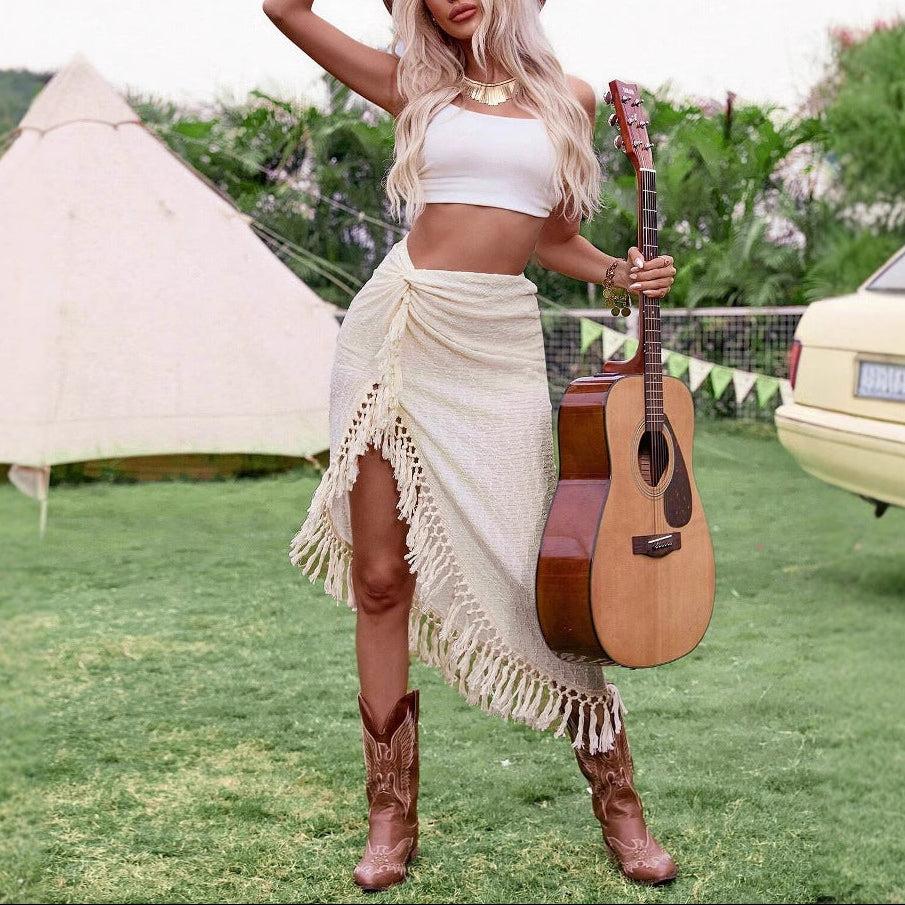 Desert Whisper Fringe Skirt