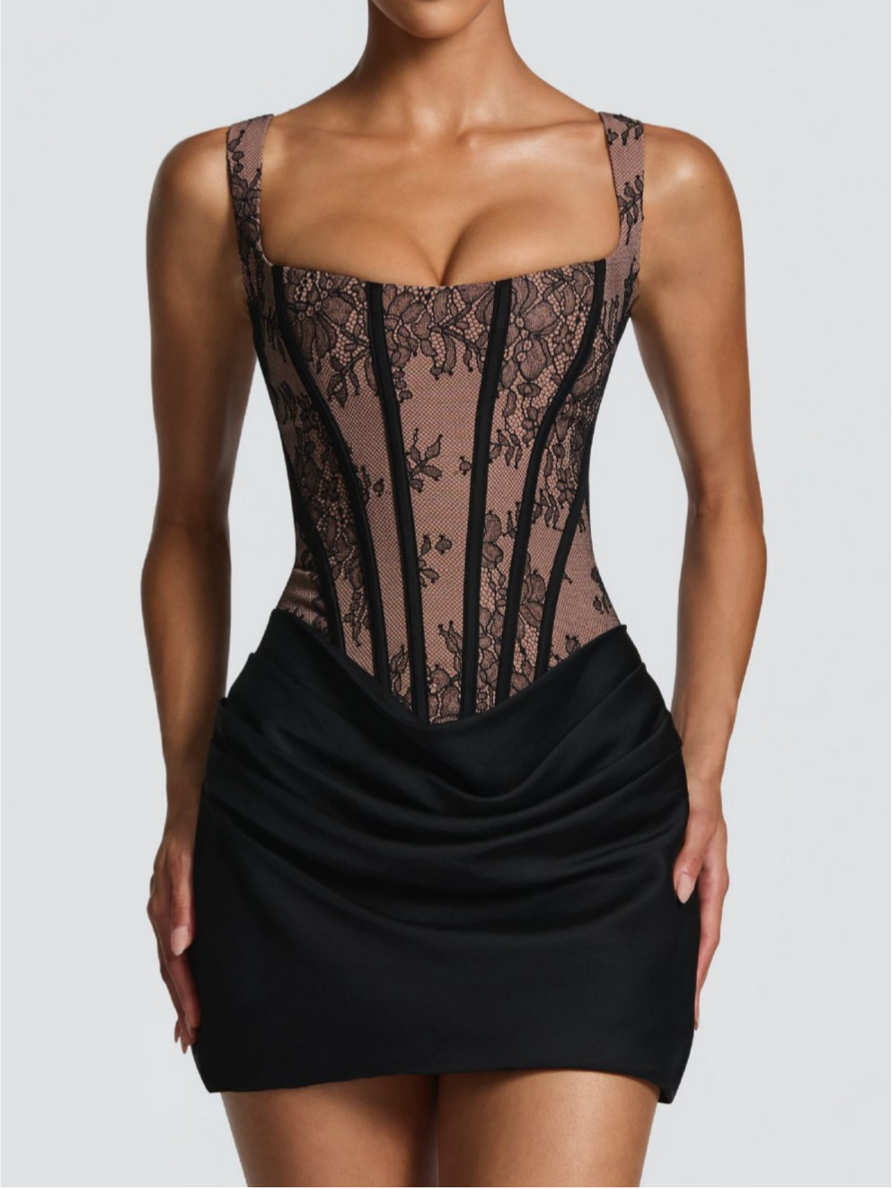 Lace Corset Bodycon Mini Dress