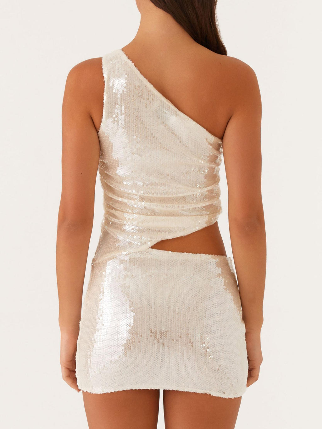 Seranella One Shoulder Mini Dress - Ivory