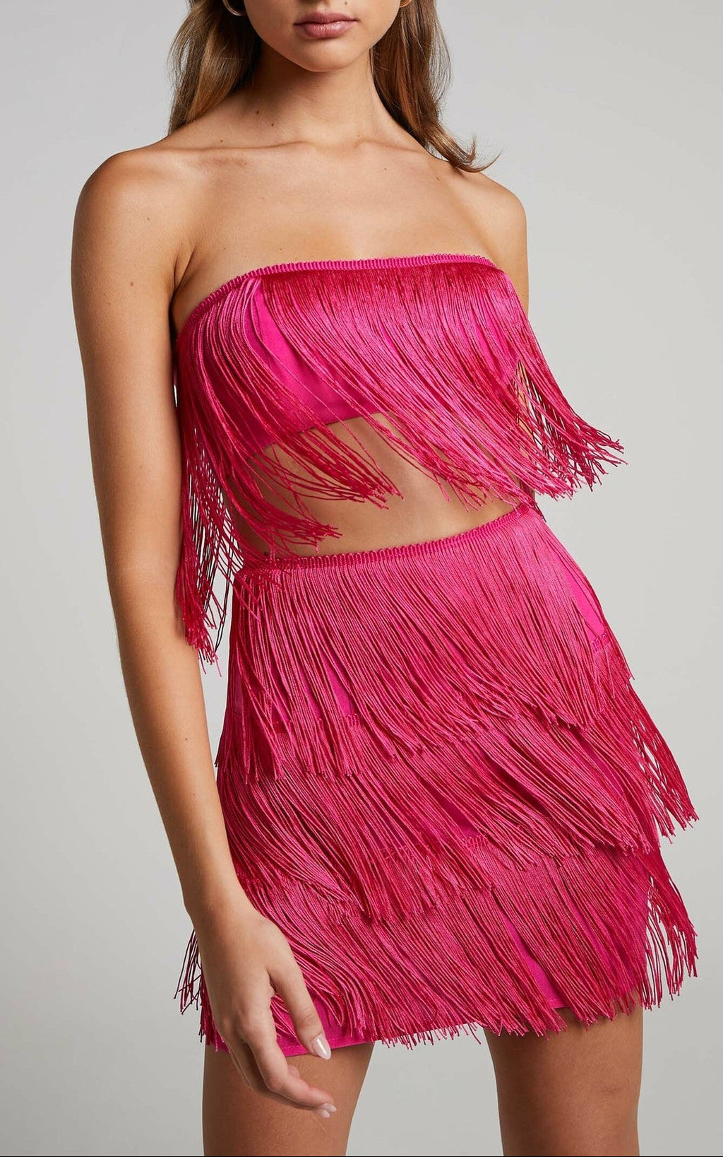 Starlit Fringe Cutout Mini Dress