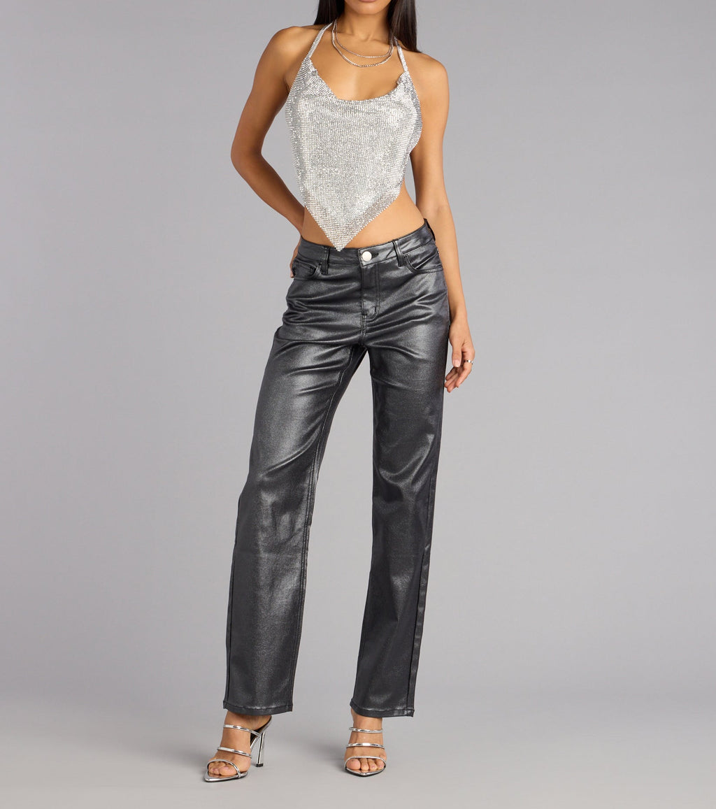 Spark Intentions Rhinestone Crop Top