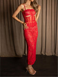 Leola Sculpted Lace Maxi Set