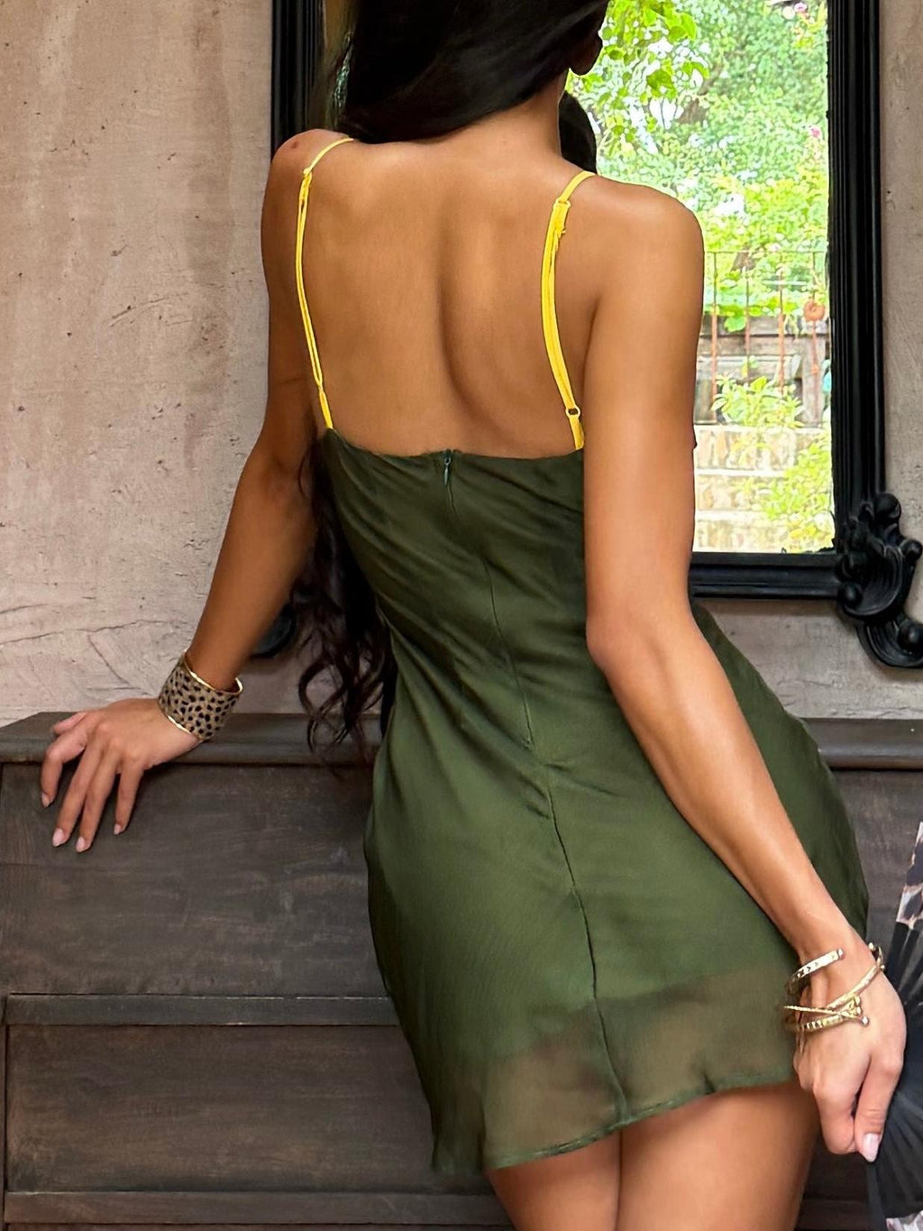 Floral Lace Sheer Mesh Babydoll Dress
