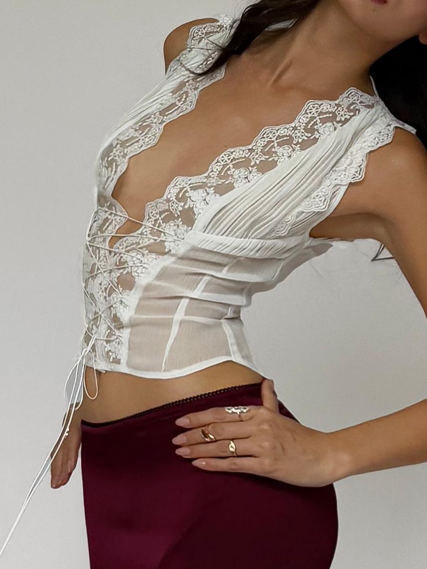 Crey Top -White