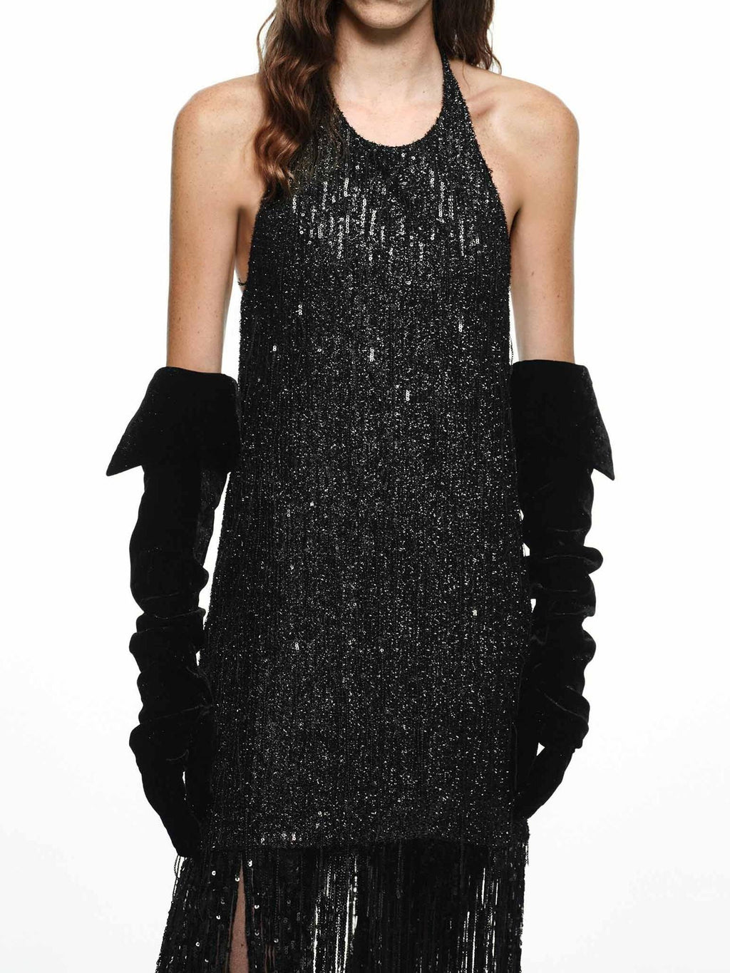 Sequin Detail Fringe Dress
