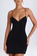 Strap-Detail Halterneck Mini Dress