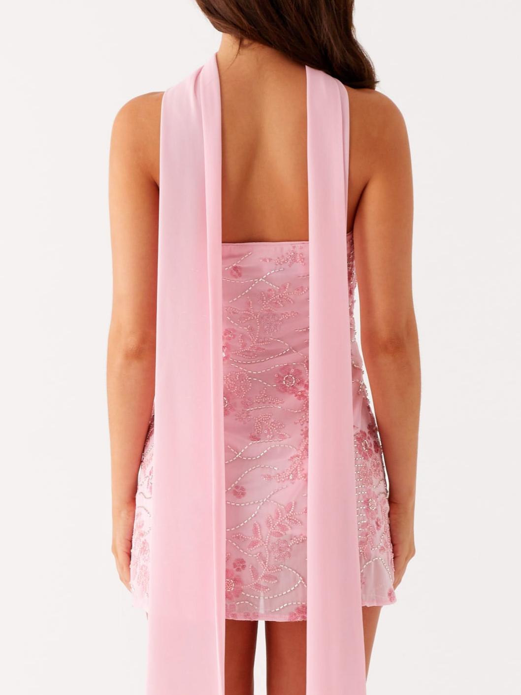 Kiesha Strapless Scarf Mini Dress