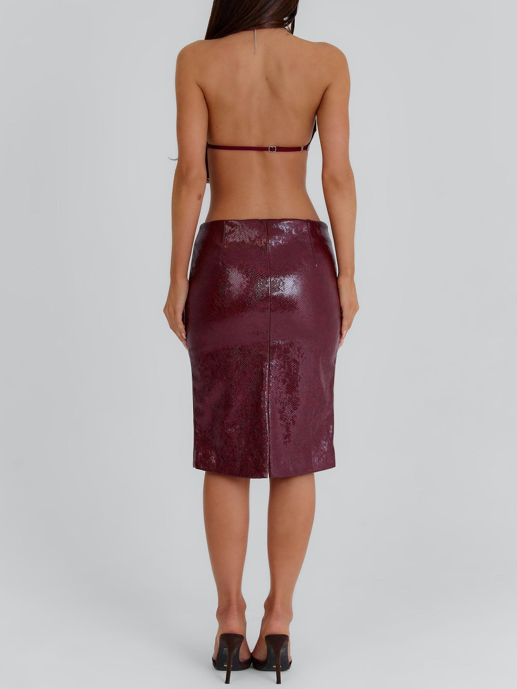Jameela Metallic Halter Skirt Set