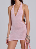Pink Infinity Halter Mini Dress