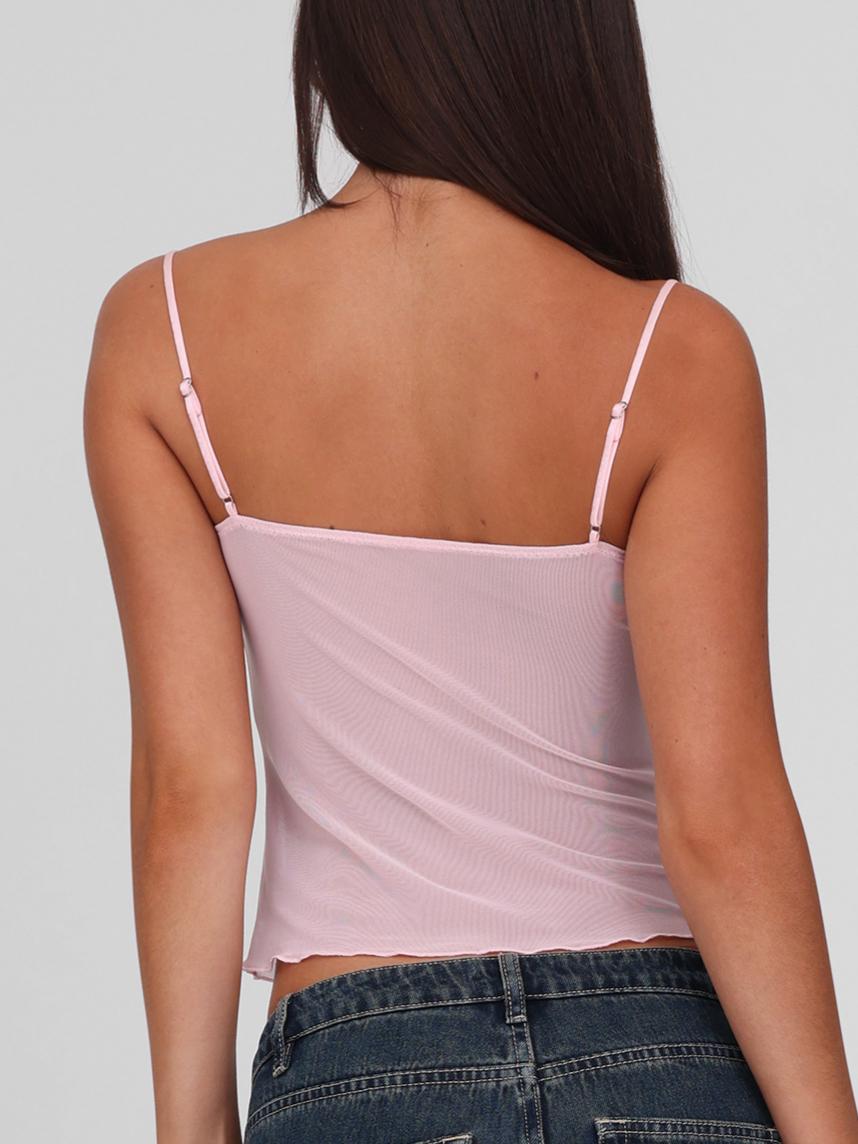 Party Alluring Sheer Lace Crop Top