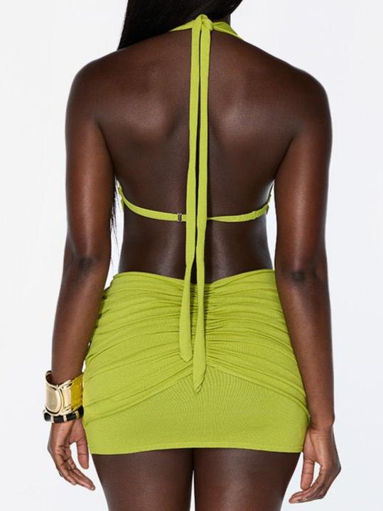 Cross Over Knit Mini Dress
