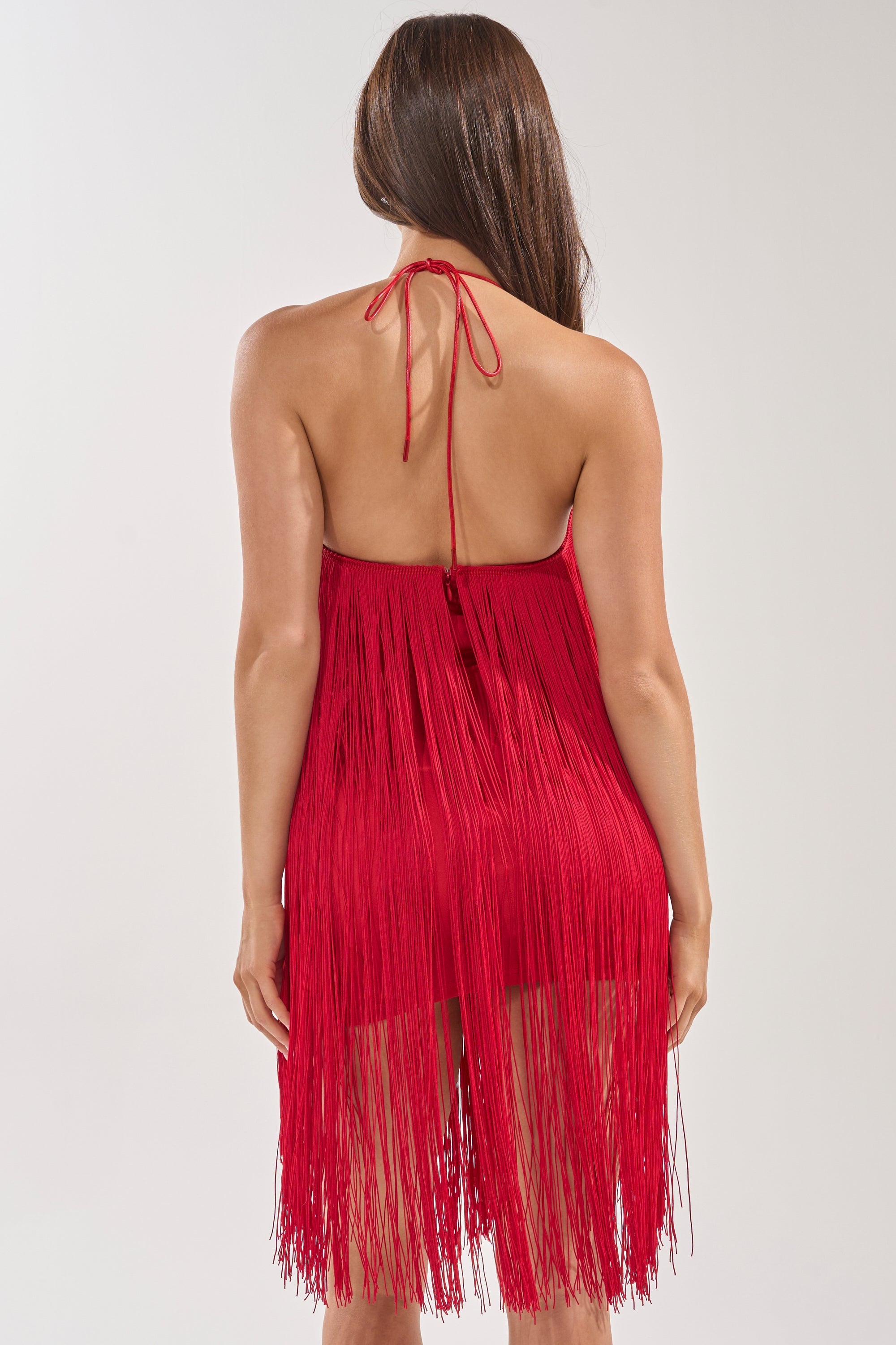 Valentina Diamante Fringe Mini Dress
