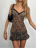 Secret Leopard Print Mesh Dress