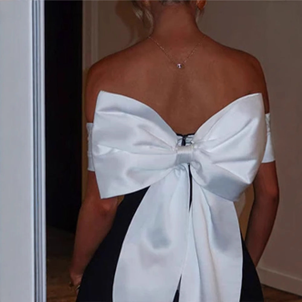 Off-Shoulder Bowknot Dress