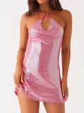 Radiant Energy Cowl Back Mini Dress
