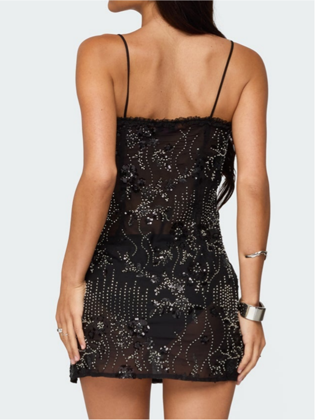 Romey Beaded Chiffon Mini Dress