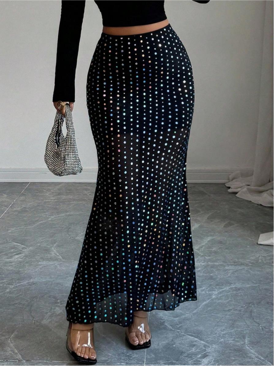 City Chic High Waist Sheer Skirt