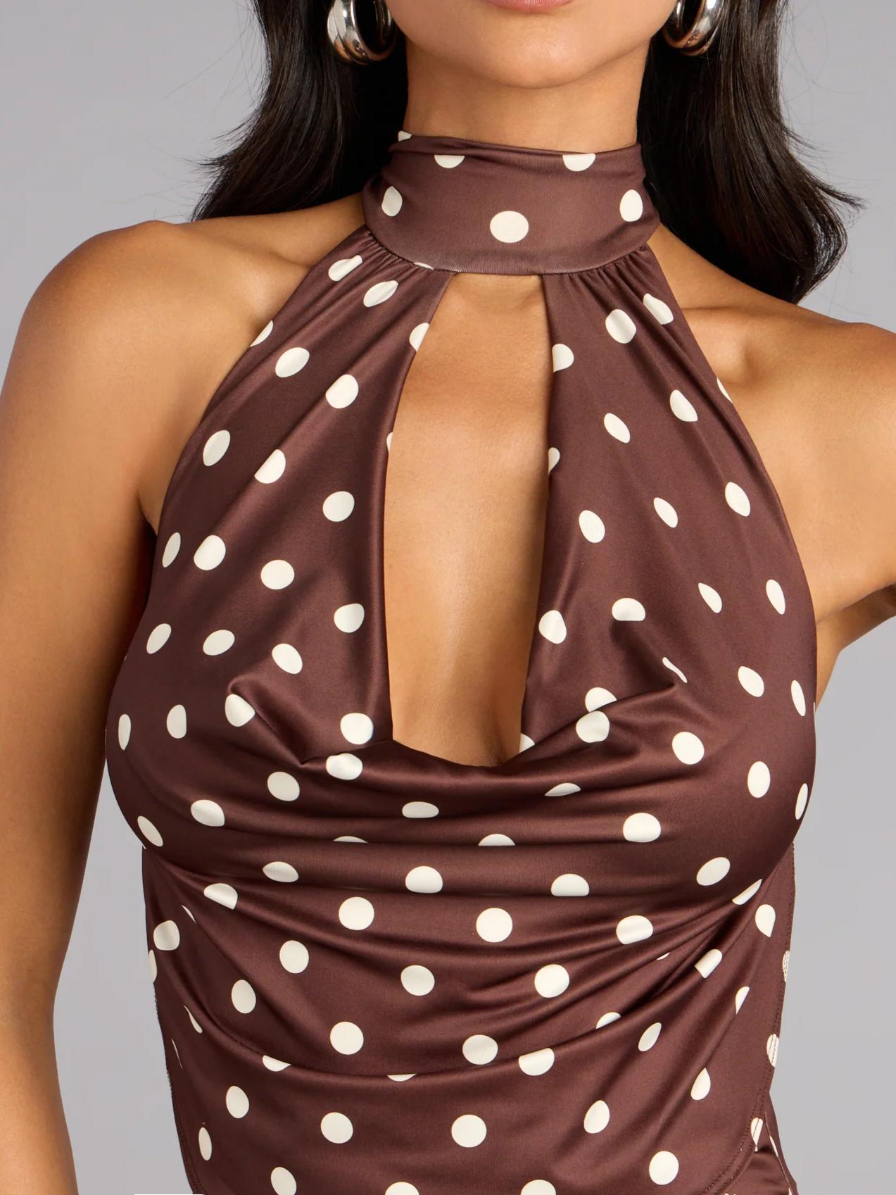 City Flirt Polka Dot Halter Top