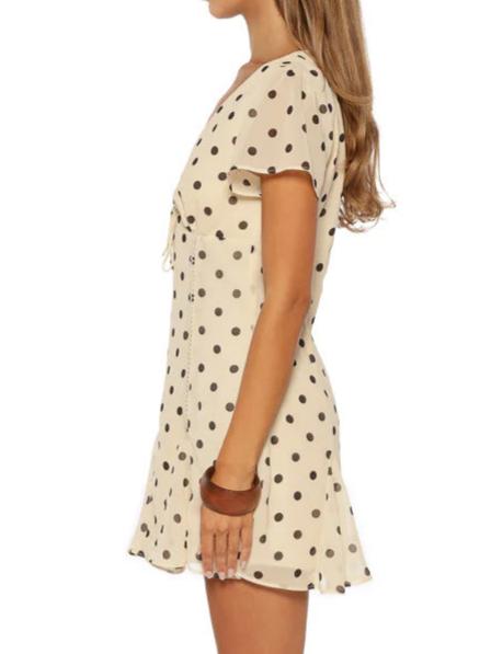 Koda Cream Polka Dot Mini Dress